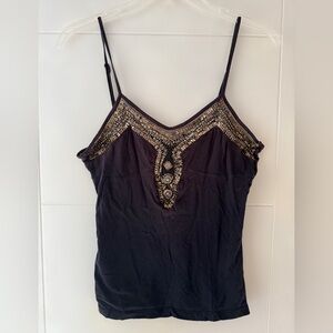 Black Metal Embellished Camisole Top